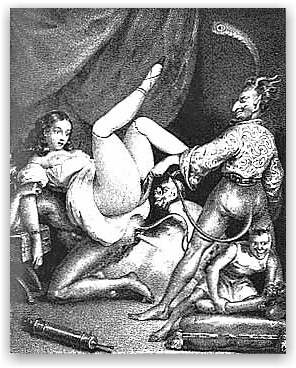 A. Deveria - série litografií 'Diabolico Foutro Manie' (1835)